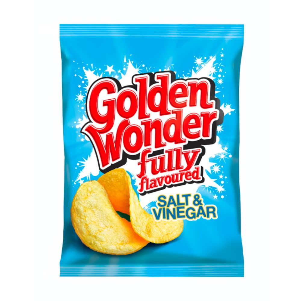 Confezione da 32.5 g di patatine al sale e aceto Golden Wonder Fully Flavoured Salt&Vinegar 