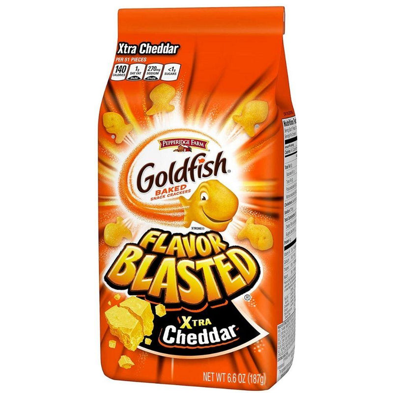Goldfish Cracker Extra Cheddar, confezione di cracker al cheddar da 187g (4783988506721)