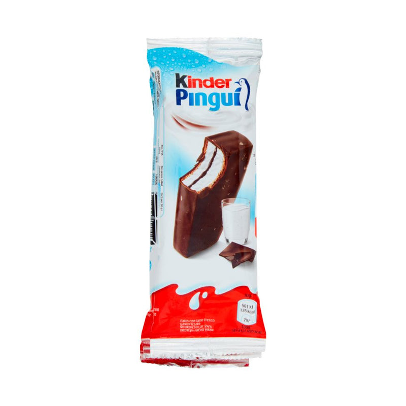 Confezione da 30g di Kinder Pinguì, merendina al cioccolato e al latte