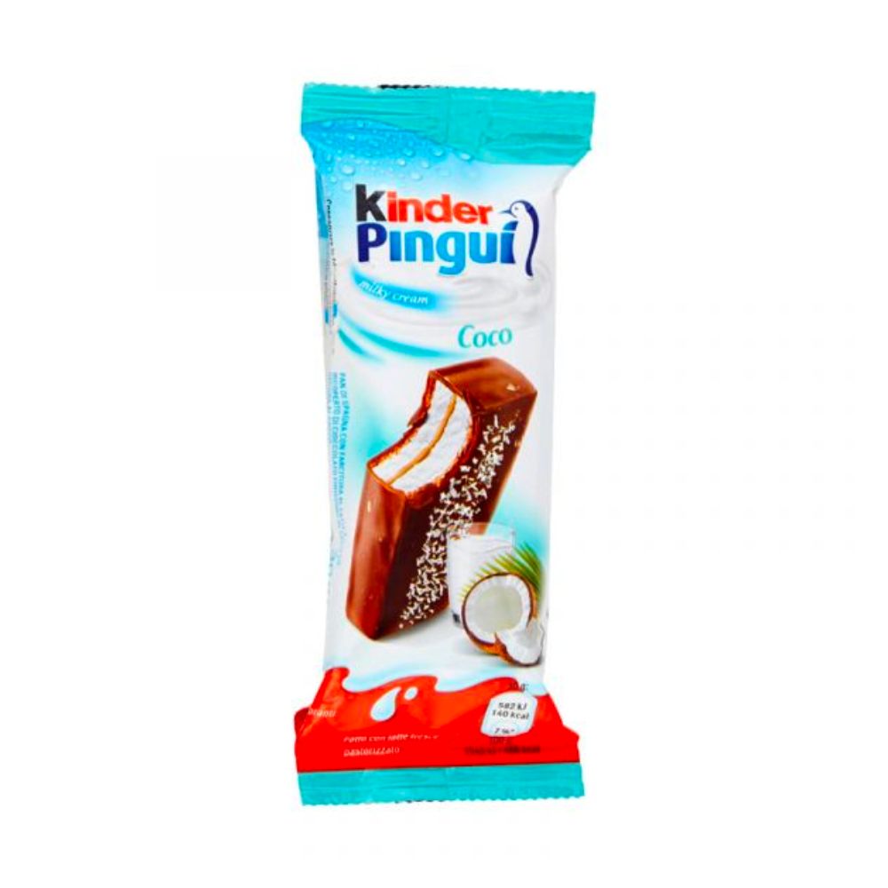 Kinder Pinguì Cocco, Schokoriegel mit Schokolade, Milch und Kokosnuss, 30g 