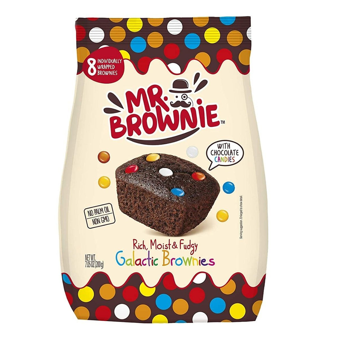 Mr.Brownie Galactic Brownies, Packung mit 8 Brownies mit Schokoladenkonfetti, 200g 