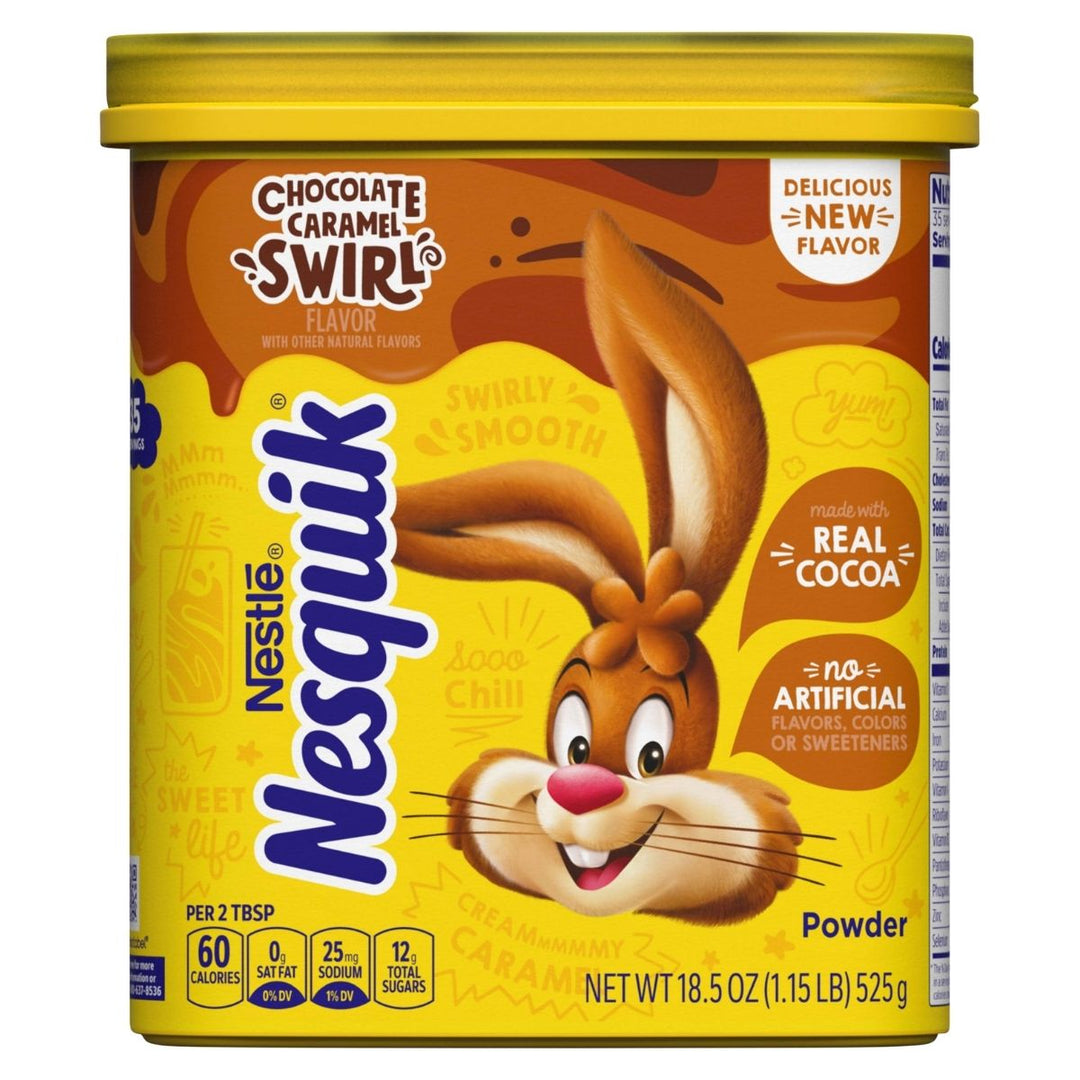 Nesquik Chocolate Caramel Swirl, Schokoladen-Karamell-Milchpulver 525g 