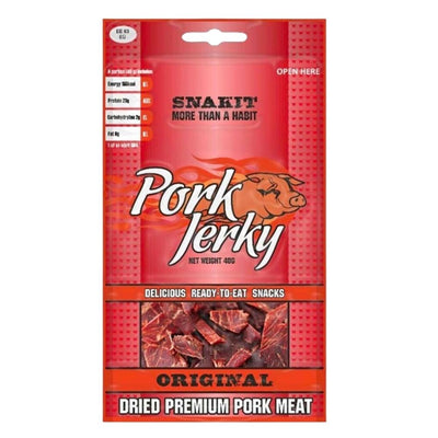 Confezione da 40g di carne secca di maiale Snakit Pork Jerky