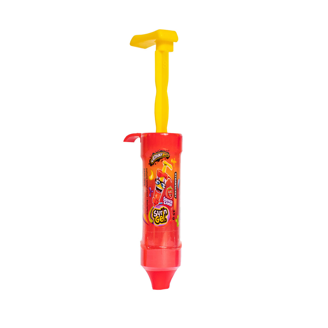 Johny Bee Syring Gel Strawberry, Gel-Bonbon mit Erdbeergeschmack 35g 
